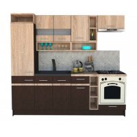 Bucatarie COSSY NEW 250 A2 Wenge / Stejar Sonoma